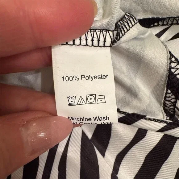 Shein Women's Zebra Print Backless Long Sleeve Crop Top Size M 6 New - Picture 4 of 5